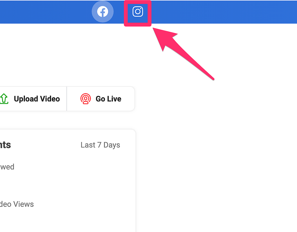 Instagram page in Facebook's creator studio